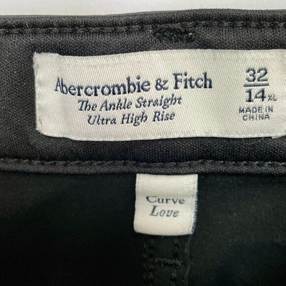 Abercrombie Denim Faux Leather Curve Love Ankle Straight Ultra High Rise Jean 32 - Picture 6 of 14